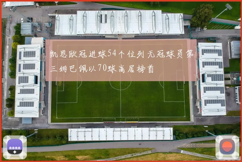 凯恩欧冠进球54个位列无冠球员第三姆巴佩以70球高居榜首