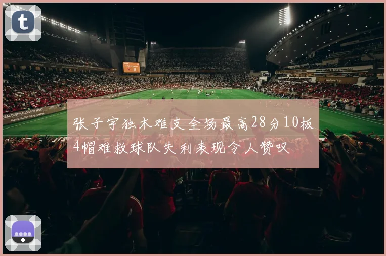 张子宇独木难支全场最高28分10板4帽难救球队失利表现令人赞叹